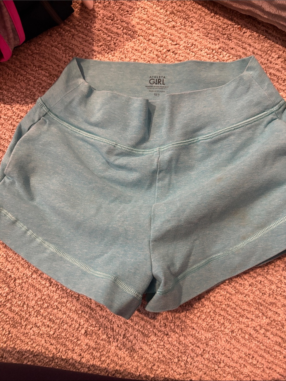 Athleta Girl Heathered Teal Athletic Shorts